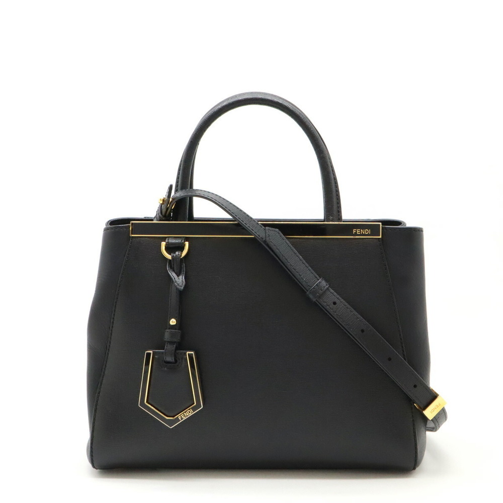 Fendi Petite 2Jours Handbag Leather Black